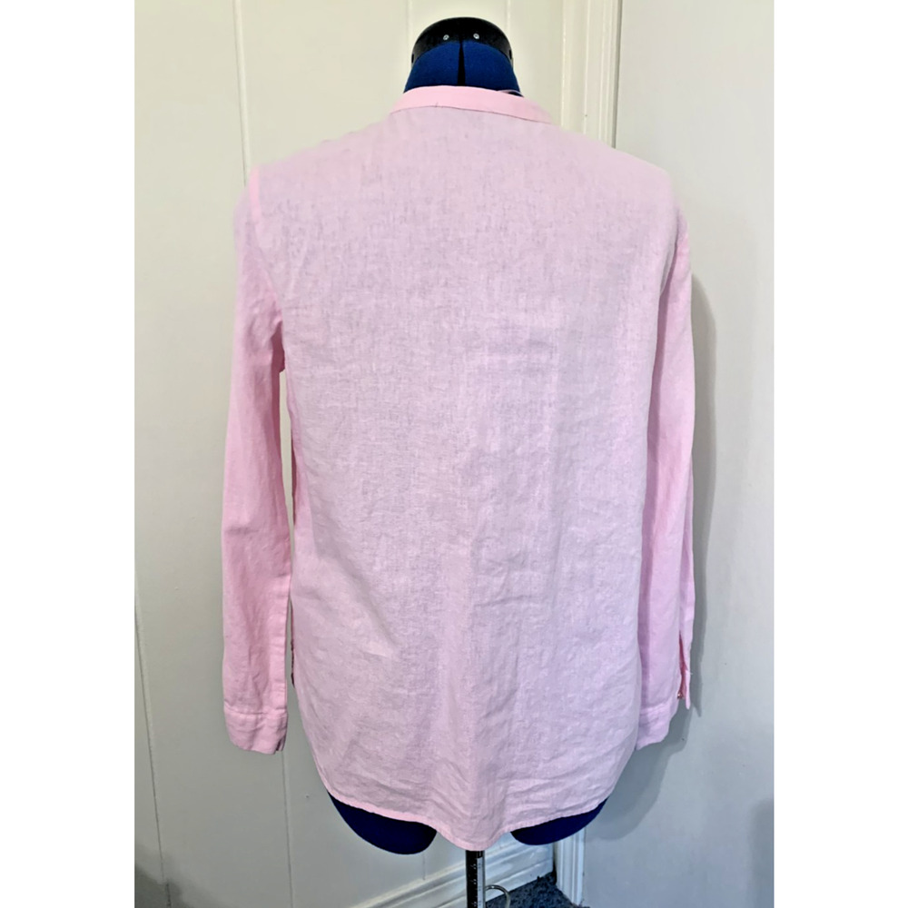 Zara Linen blend Light Pink Button-Down Shirt Size XL Beachy Resort - Picture 3 of 11